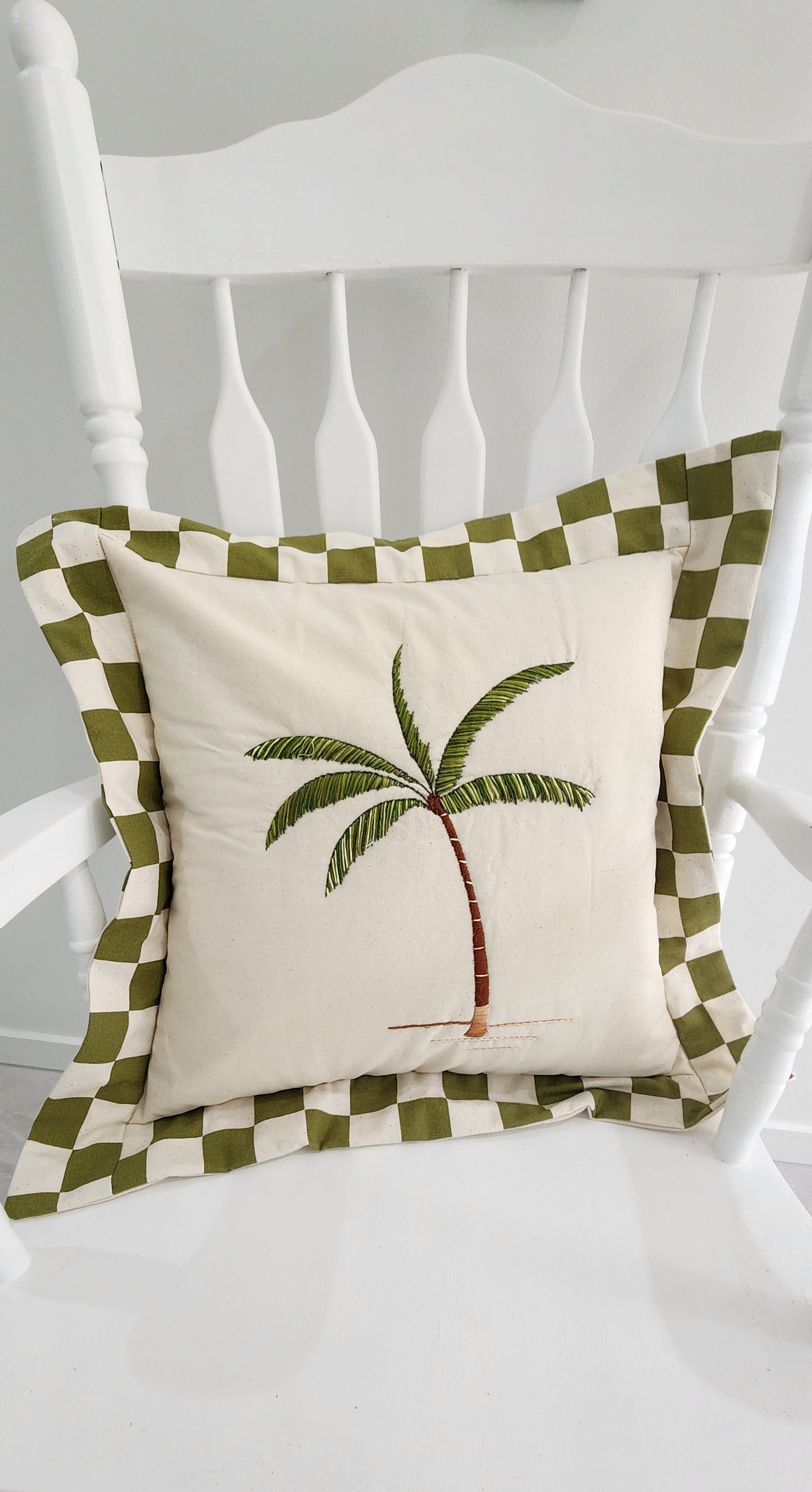 Green Palm Cushion Cover