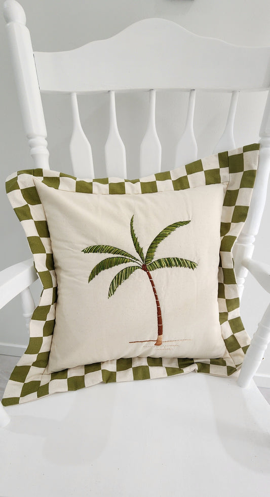 Green Palm Cushion Cover