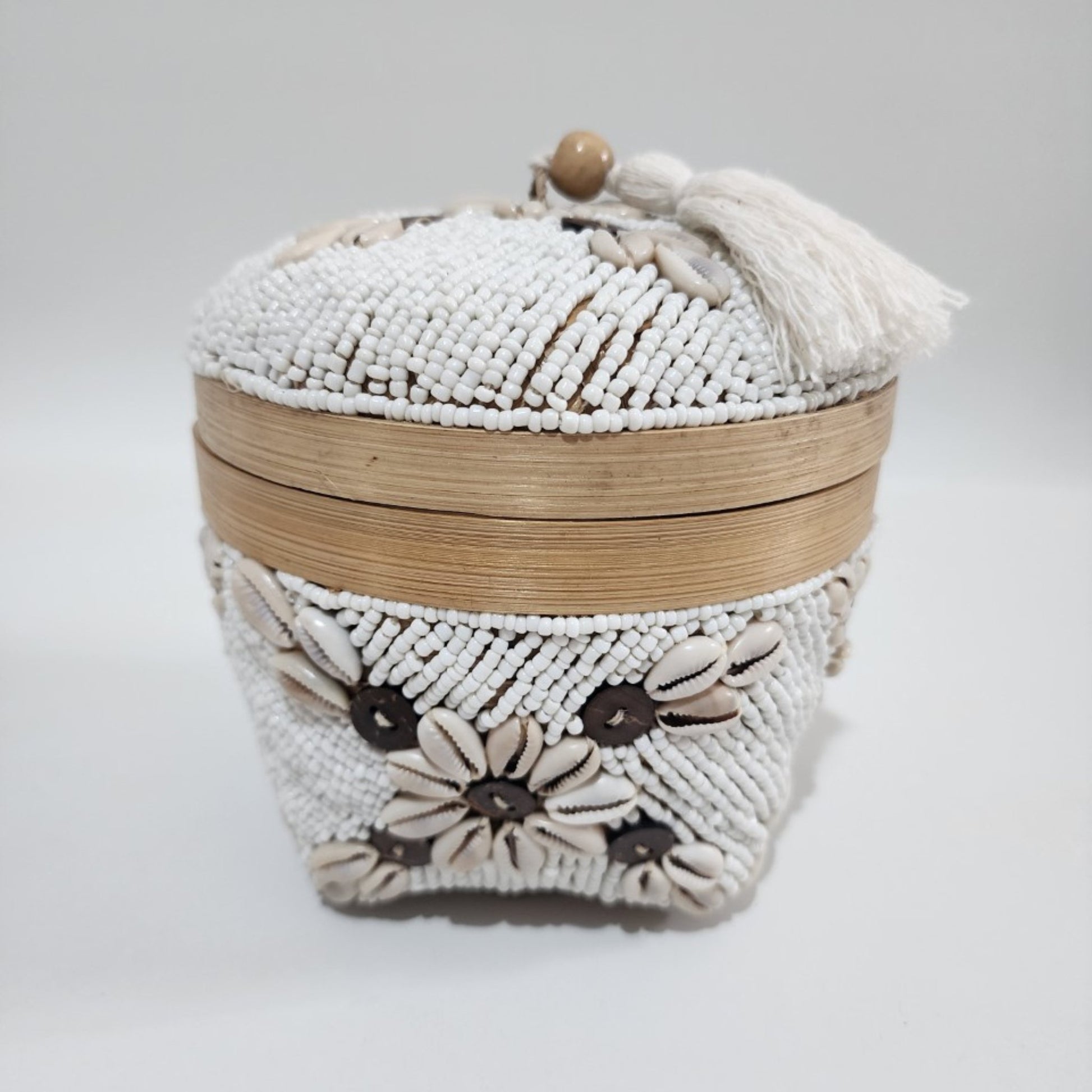 Beaded Canister - Coastal Country Home Decor