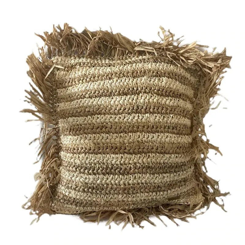 Cane Raffia Cushion Cover | 40cm x 40cm - Coastal Country Home Decor