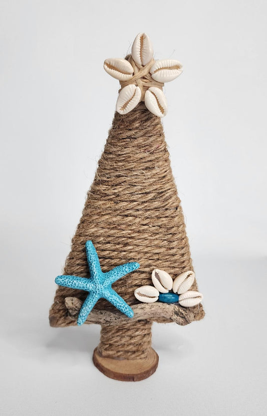 Cowrie Shell & Turquoise Star Tree - Coastal Country Home Decor