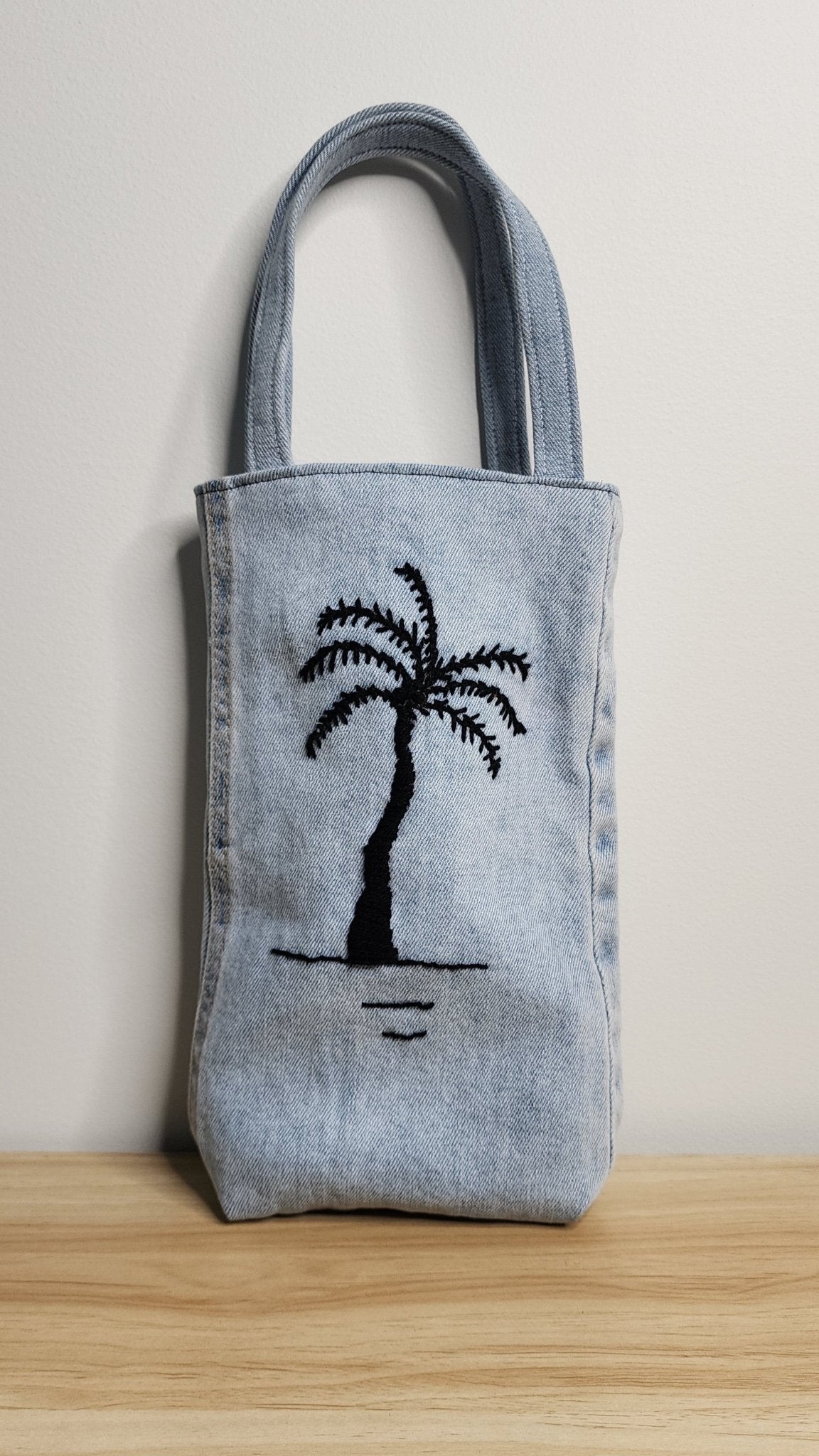 Denim Bottle Tote - Coastal Country Home Decor