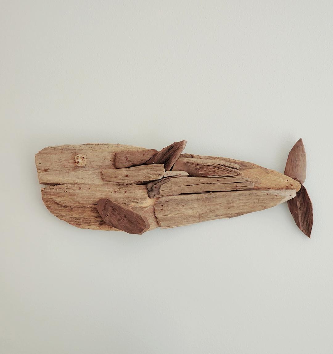 Driftwood Whale - Coastal Country Home Decor