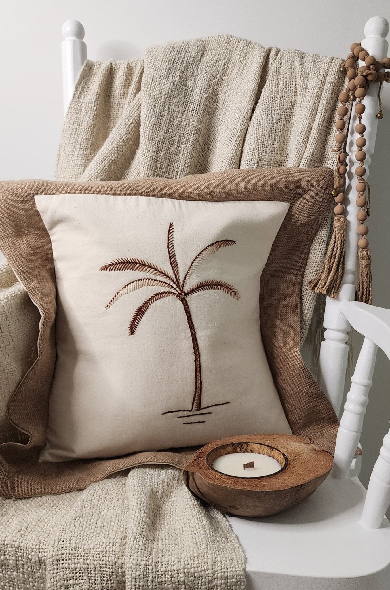 Jute Cushion Cover - Coastal Country Home Decor