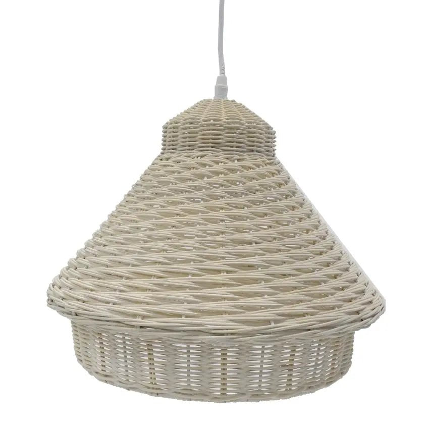 Laura Pendant | White | Rattan - Coastal Country Home Decor