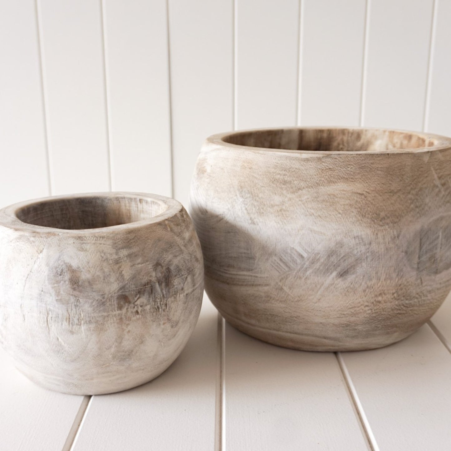 Lea Timber Pot| Set of 2 - Coastal Country Home Decor