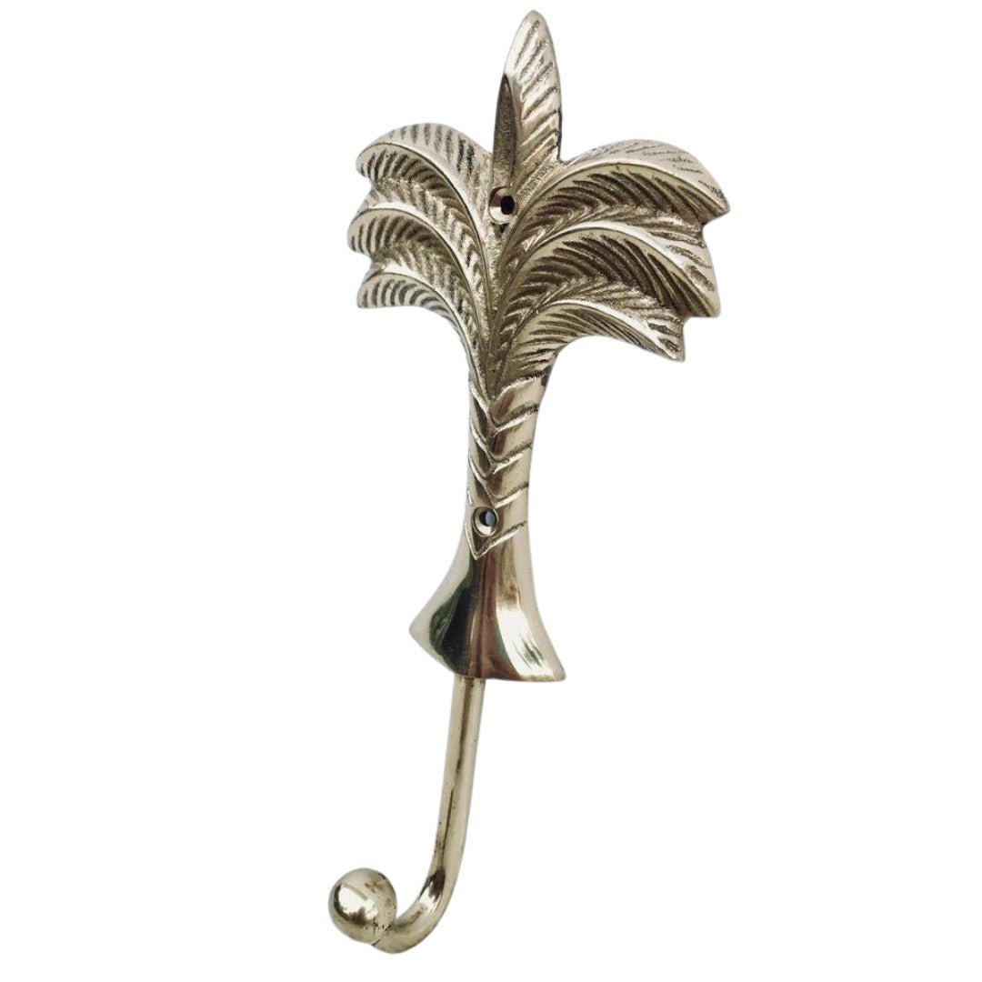 Palm Wall Hook | Brass | Large 20cm - Coastal Country Home Decor