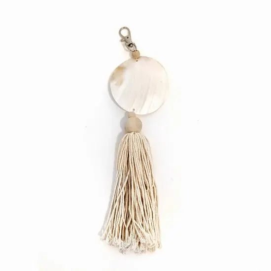 Tassel Keychain | Round Shell | 24cm - Coastal Country Home Decor